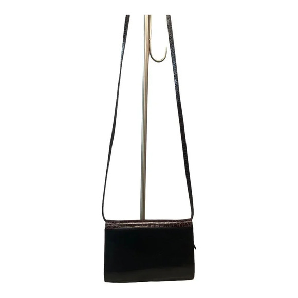 Brighton Black Brown leather‎ Reptile  pattern Crossbody - Picture 2 of 5